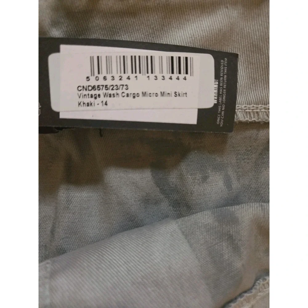 Green Vintage Wash Cargo Micro Mini‎ Utility Skirt 14 NWT 34